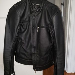 BMW black leather armored jacket